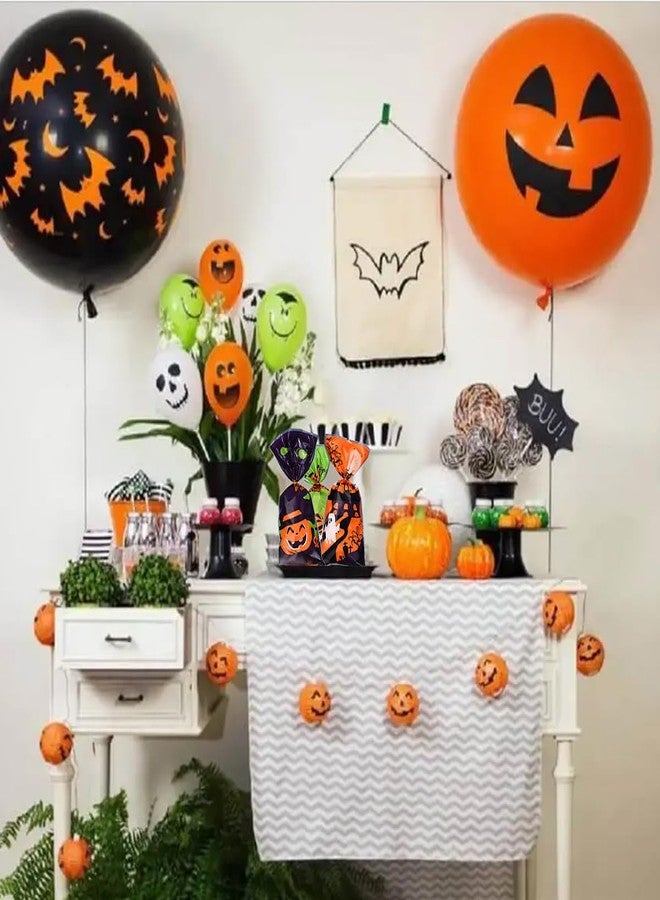 بيسماهير أكياس هدايا سيلوفان من BASEMMAHER للهالوين، 50 قطعة، أكياس حلوى، أكياس هدايا، أكياس بلاستيكية بنمط اليقطين والعنكبوت والشبح، أكياس هدايا لتزيين حفلات الهالوين. - Image 5